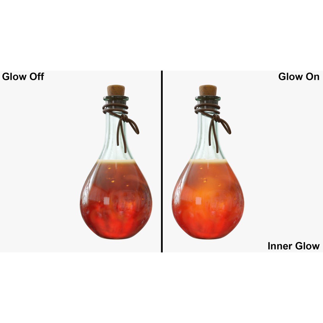 Potion Flask 3D Model – Low Poly Realistic Game Asset, Blender - View 11