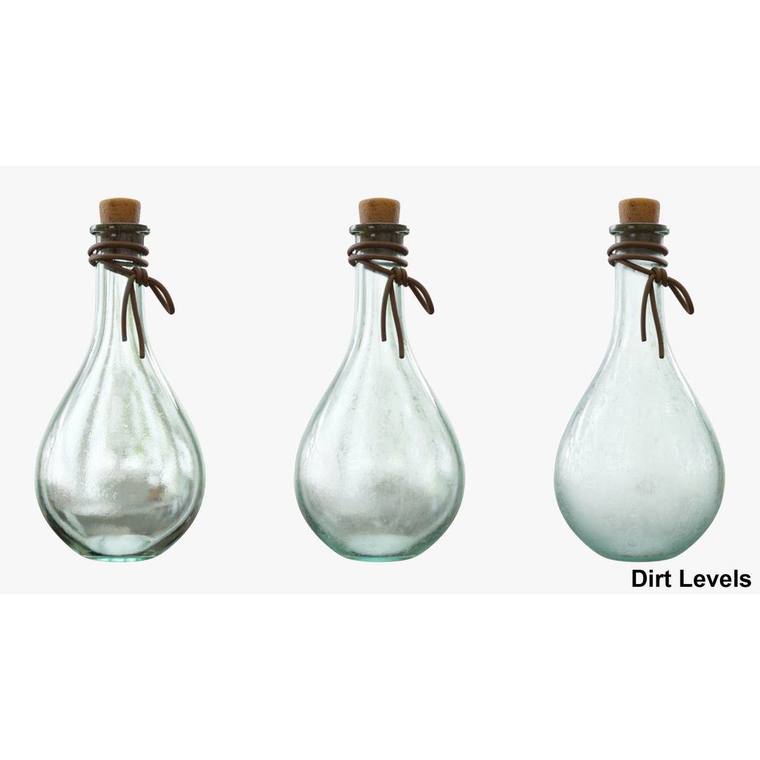 Potion Flask 3D Model – Low Poly Realistic Game Asset, Blender - View 13