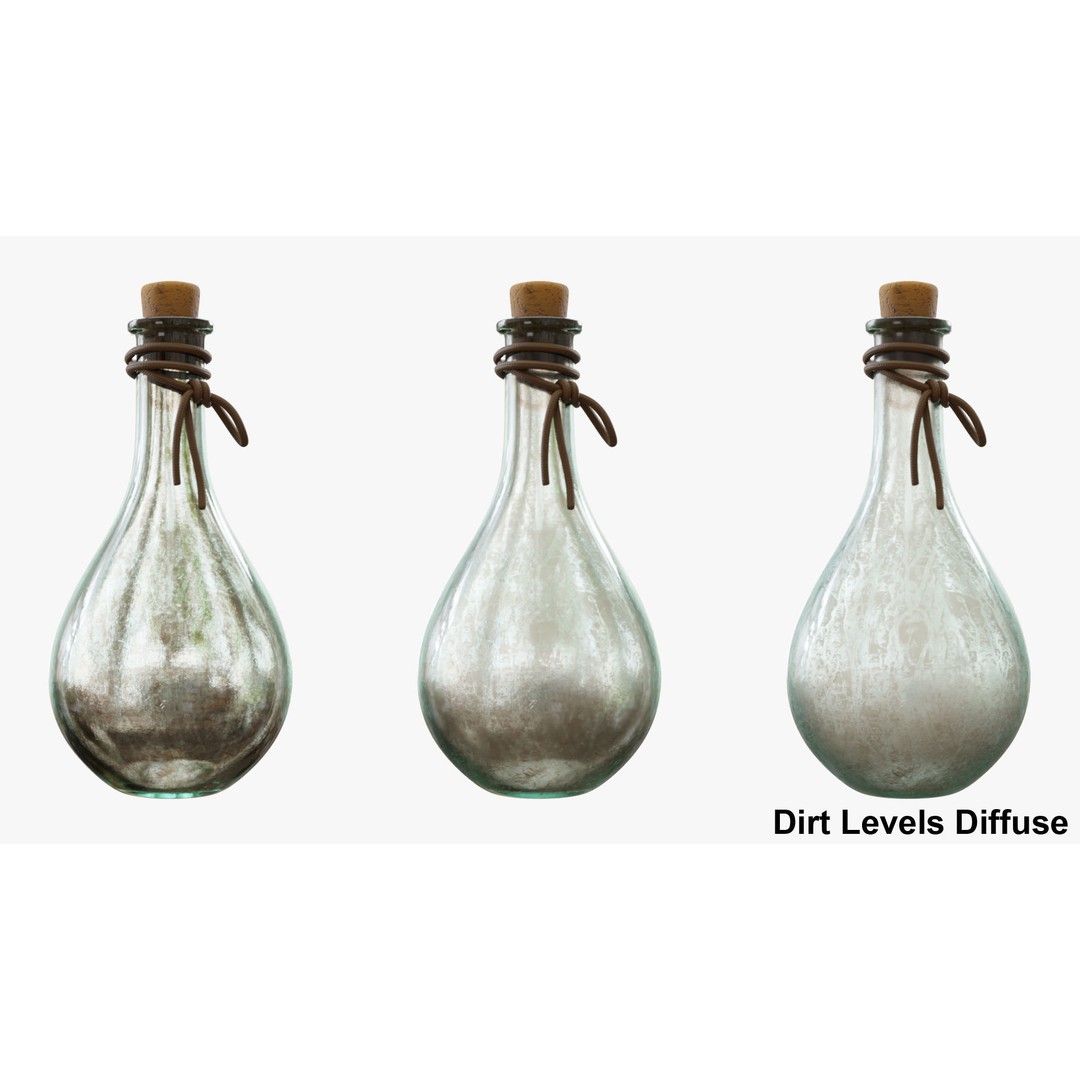 Potion Flask 3D Model – Low Poly Realistic Game Asset, Blender - View 14