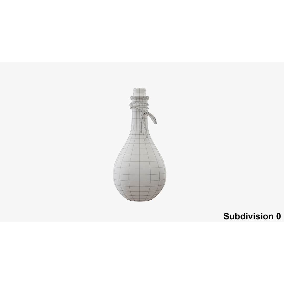 Potion Flask 3D Model – Low Poly Realistic Game Asset, Blender - View 17