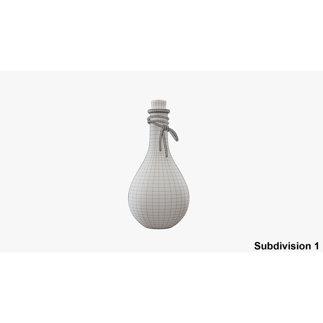 Potion Flask 3D Model – Low Poly Realistic Game Asset, Blender - View 18