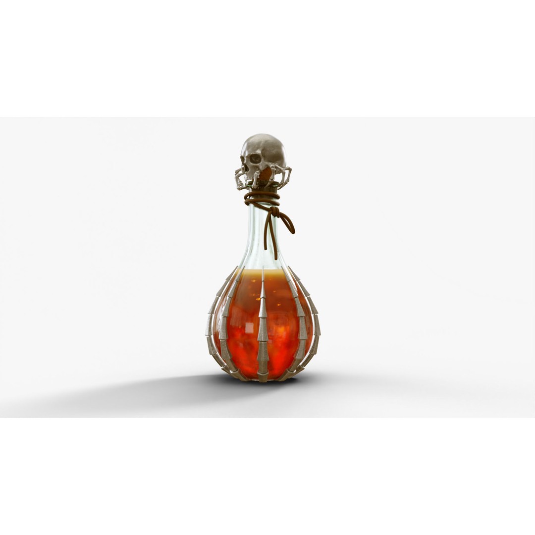 Potion Flask 3D Model – Low Poly Realistic Game Asset, Blender - View 22
