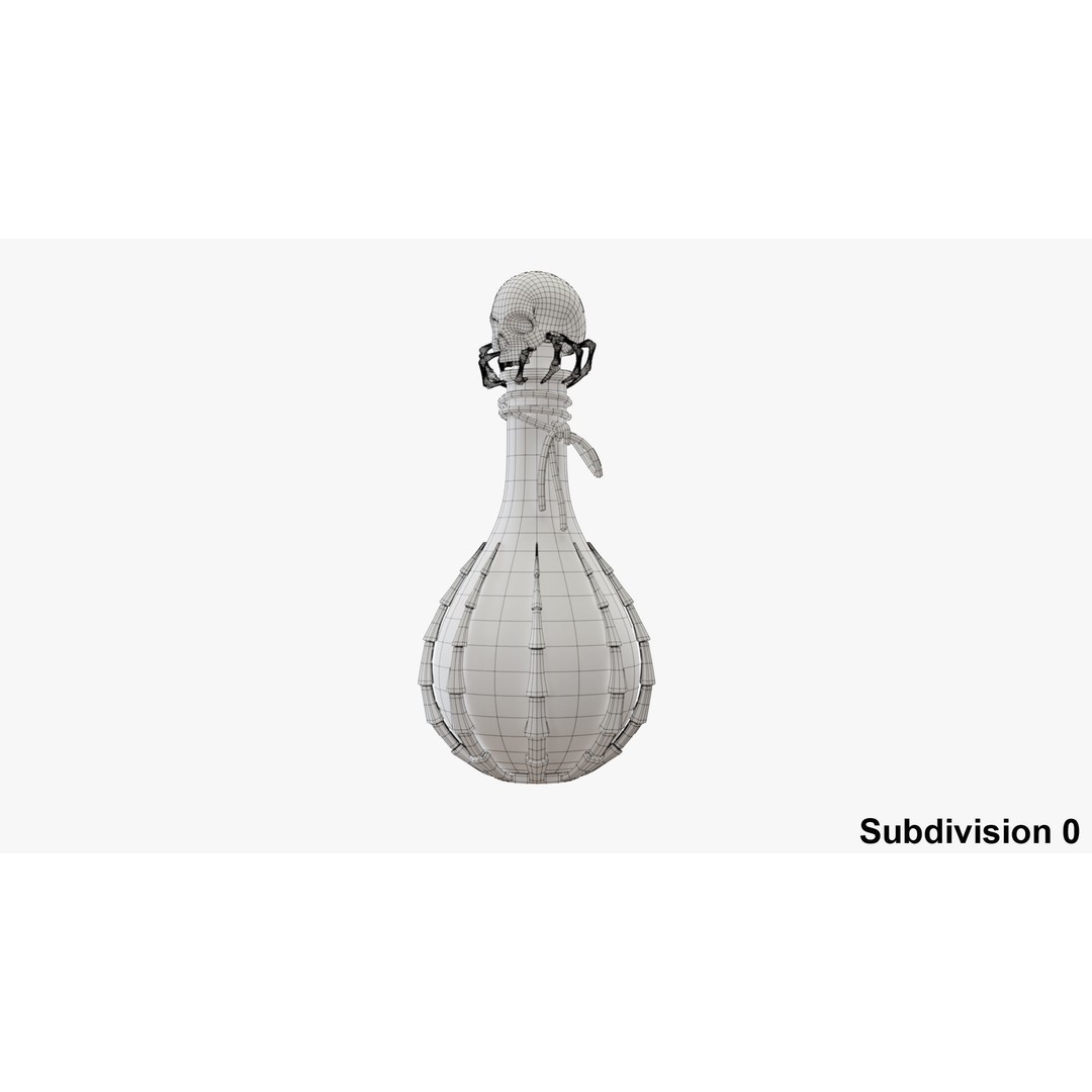 Potion Flask 3D Model – Low Poly Realistic Game Asset, Blender - View 29