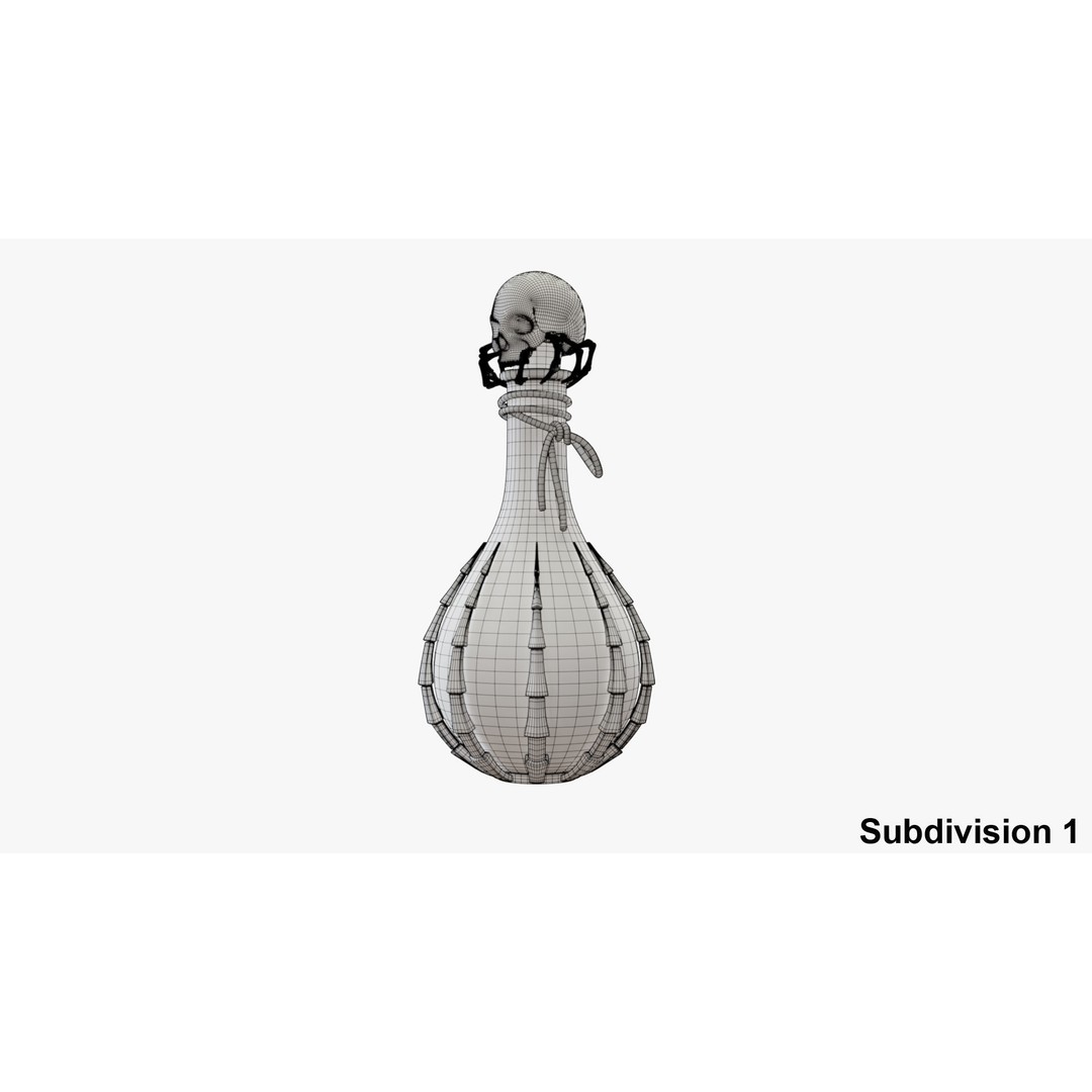 Potion Flask 3D Model – Low Poly Realistic Game Asset, Blender - View 30