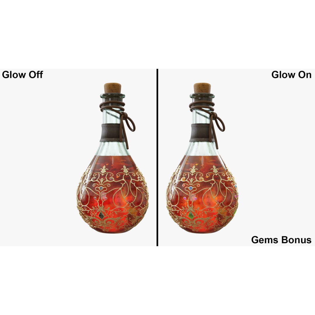Potion Flask 3D Model – Low Poly Realistic Game Asset, Blender - View 32