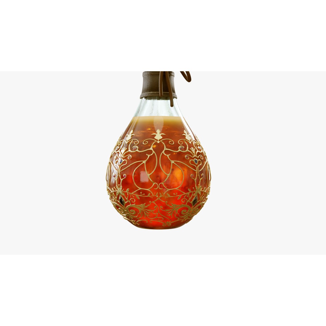 Potion Flask 3D Model – Low Poly Realistic Game Asset, Blender - View 34