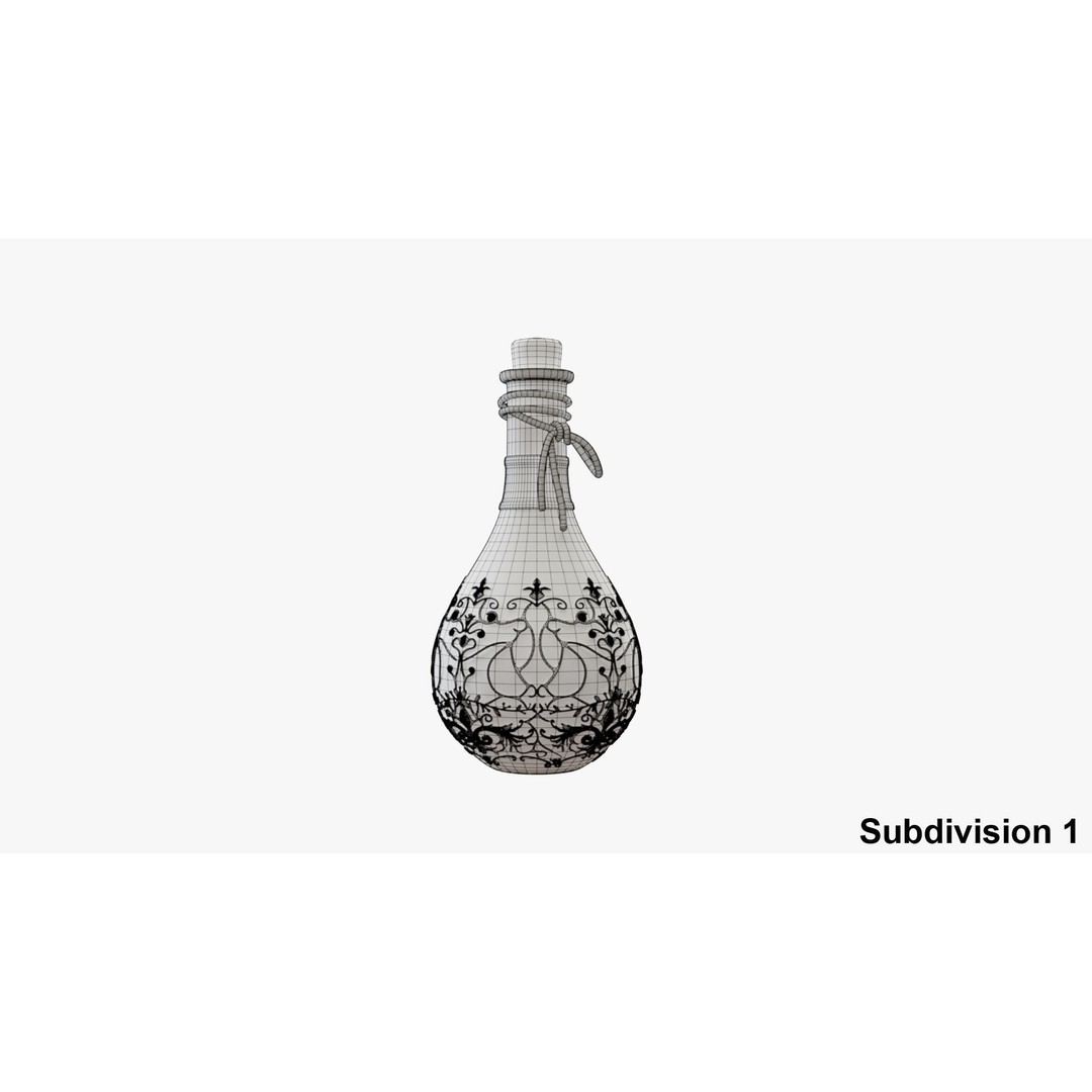 Potion Flask 3D Model – Low Poly Realistic Game Asset, Blender - View 40