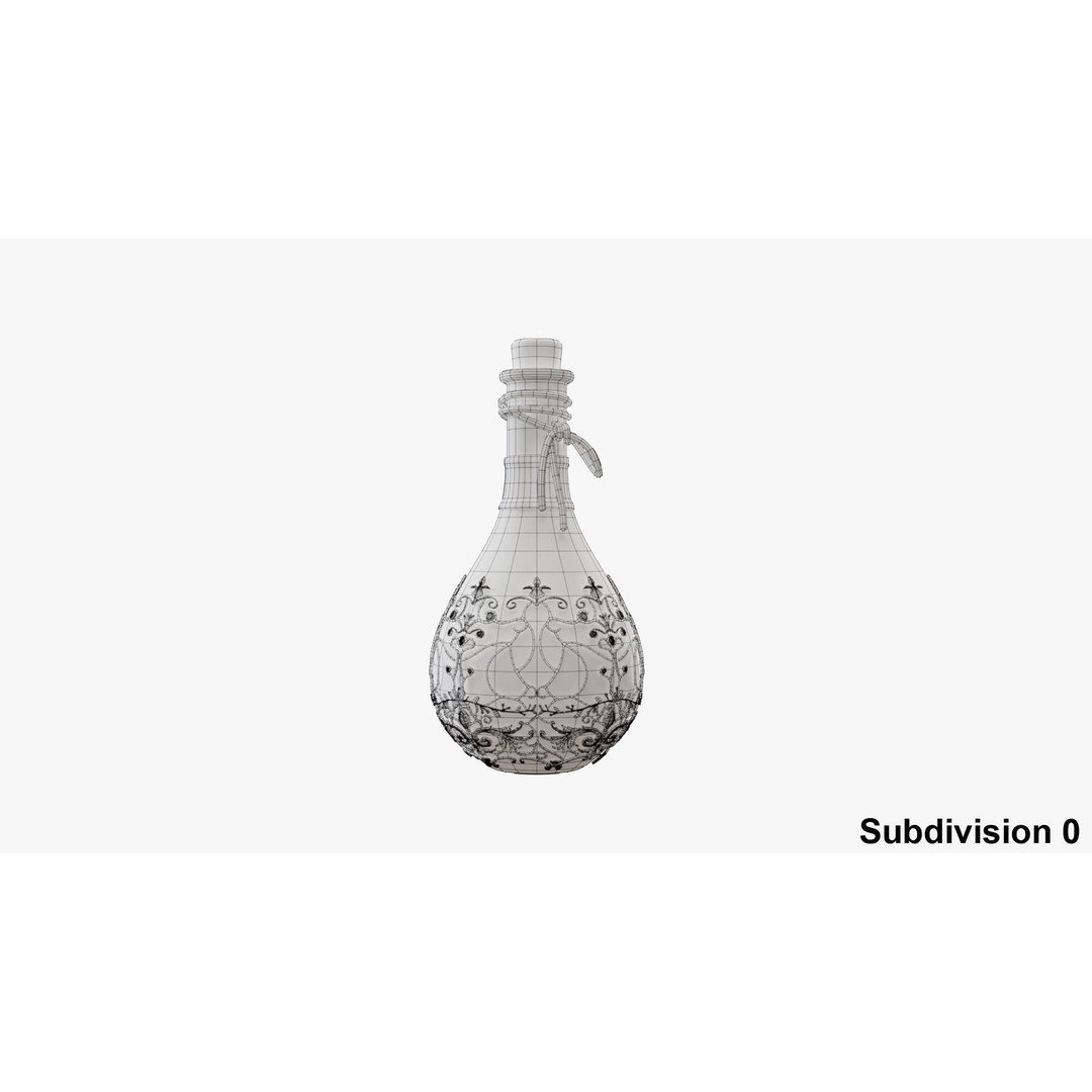 Potion Flask 3D Model – Low Poly Realistic Game Asset, Blender - View 41