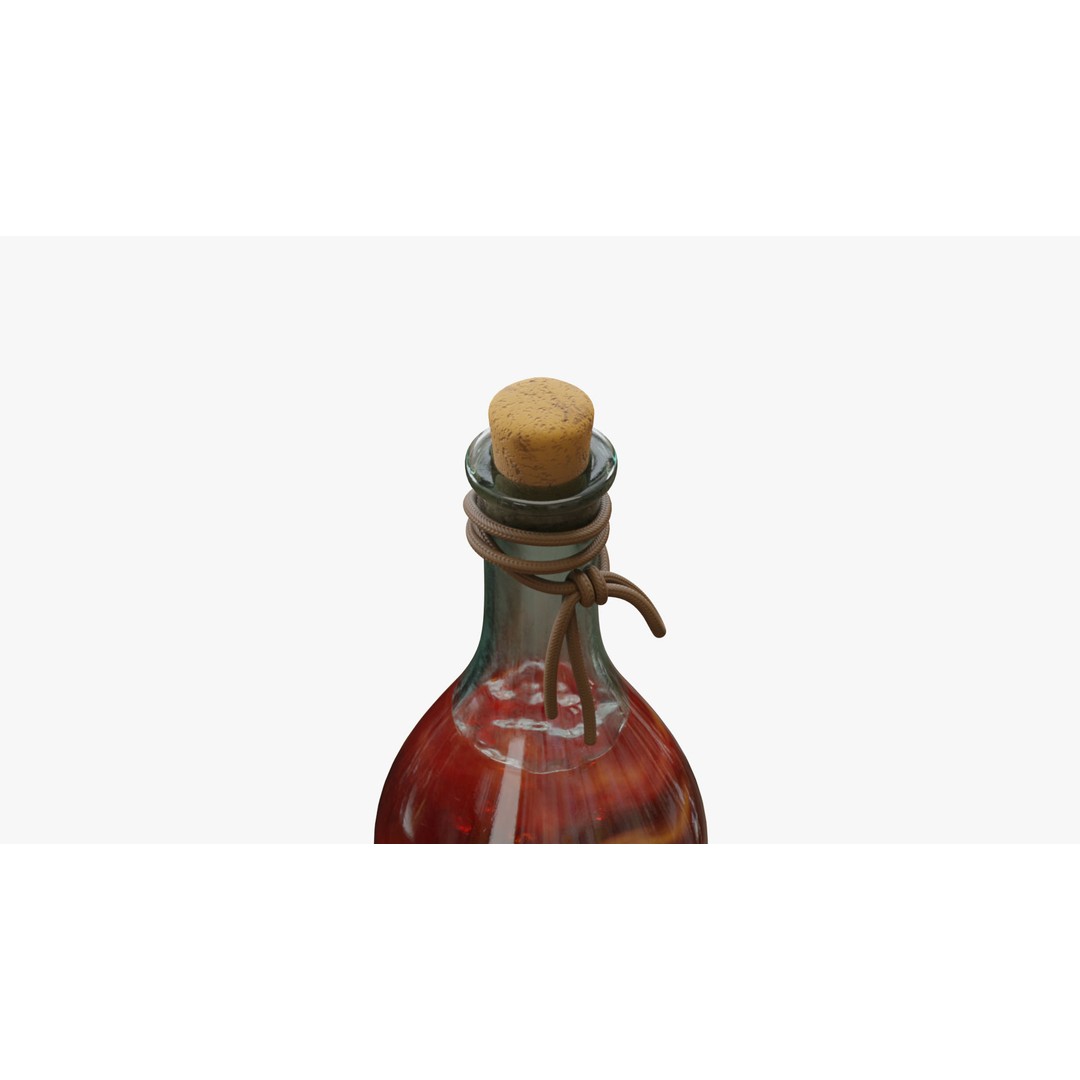 Potion Flask 3D Model – Low Poly Realistic Game Asset, Blender - View 7