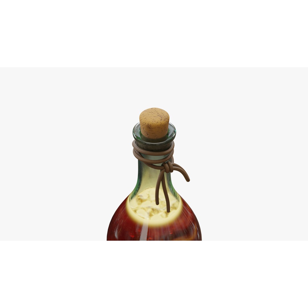 Potion Flask 3D Model – Low Poly Realistic Game Asset, Blender - View 8