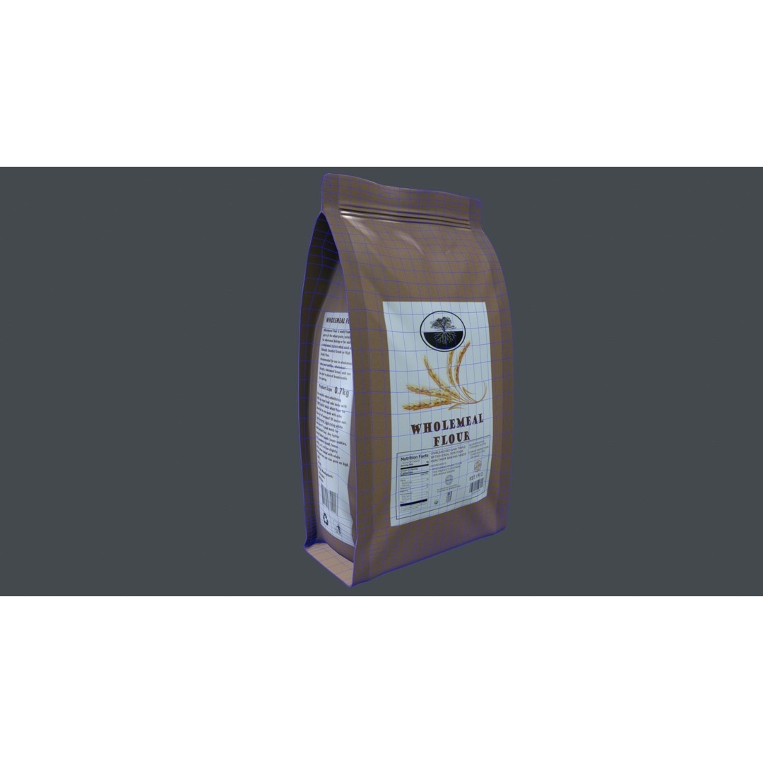 Wholemeal Flour 3D Model – Low Poly Game Asset, FBX