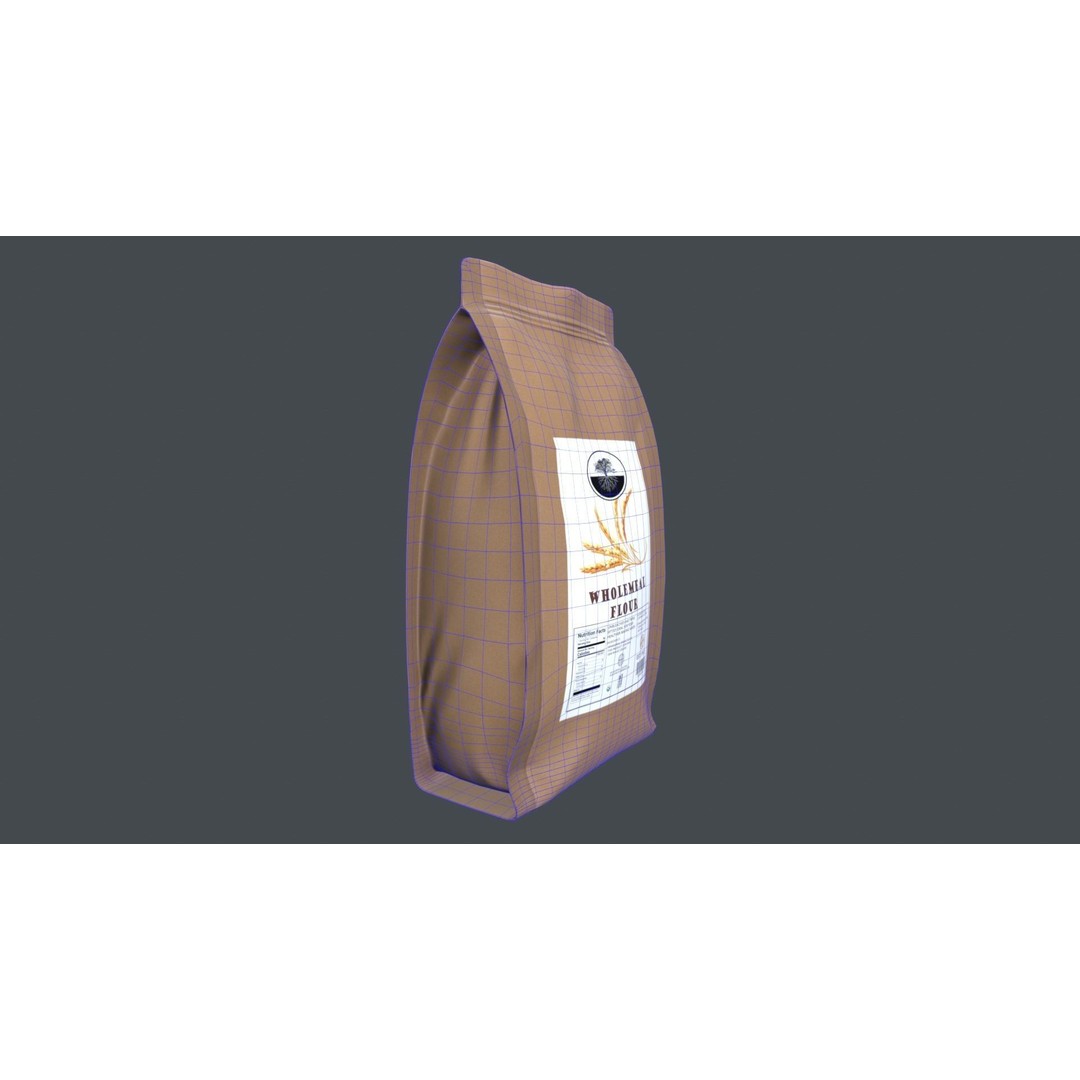 Wholemeal Flour 3D Model – Low Poly Game Asset, FBX - View 10