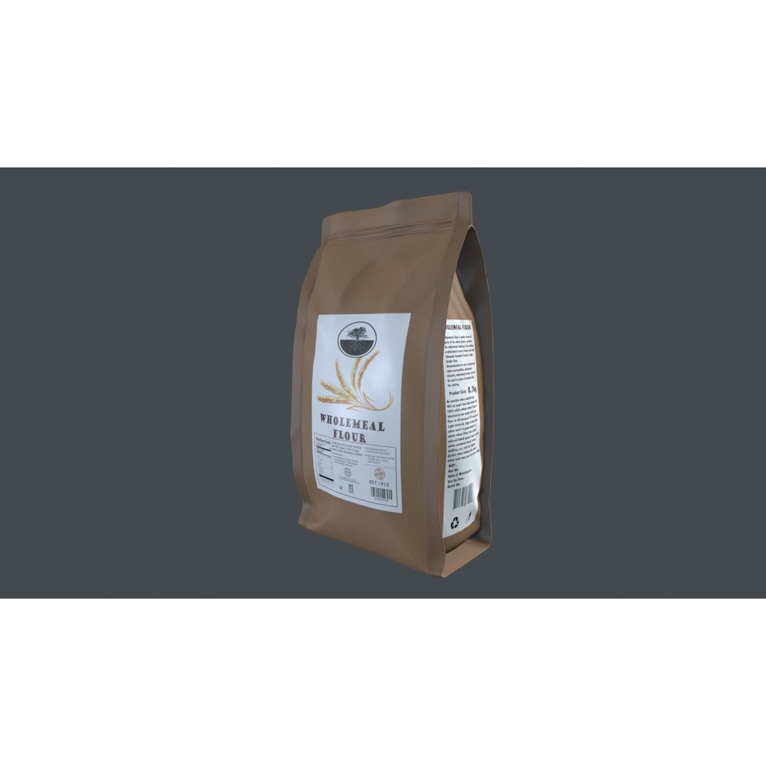 Wholemeal Flour 3D Model – Low Poly Game Asset, FBX - View 5