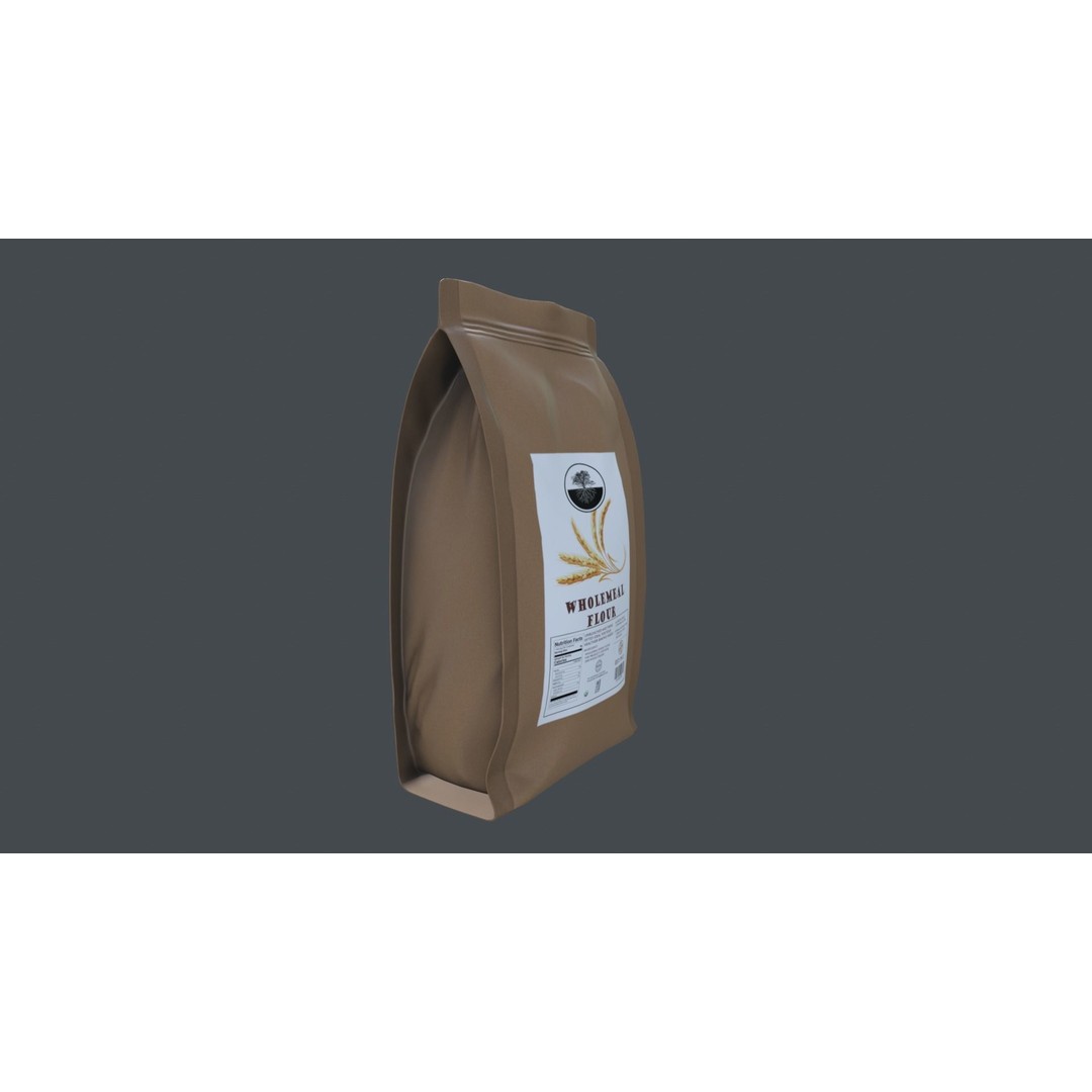 Wholemeal Flour 3D Model – Low Poly Game Asset, FBX - View 6