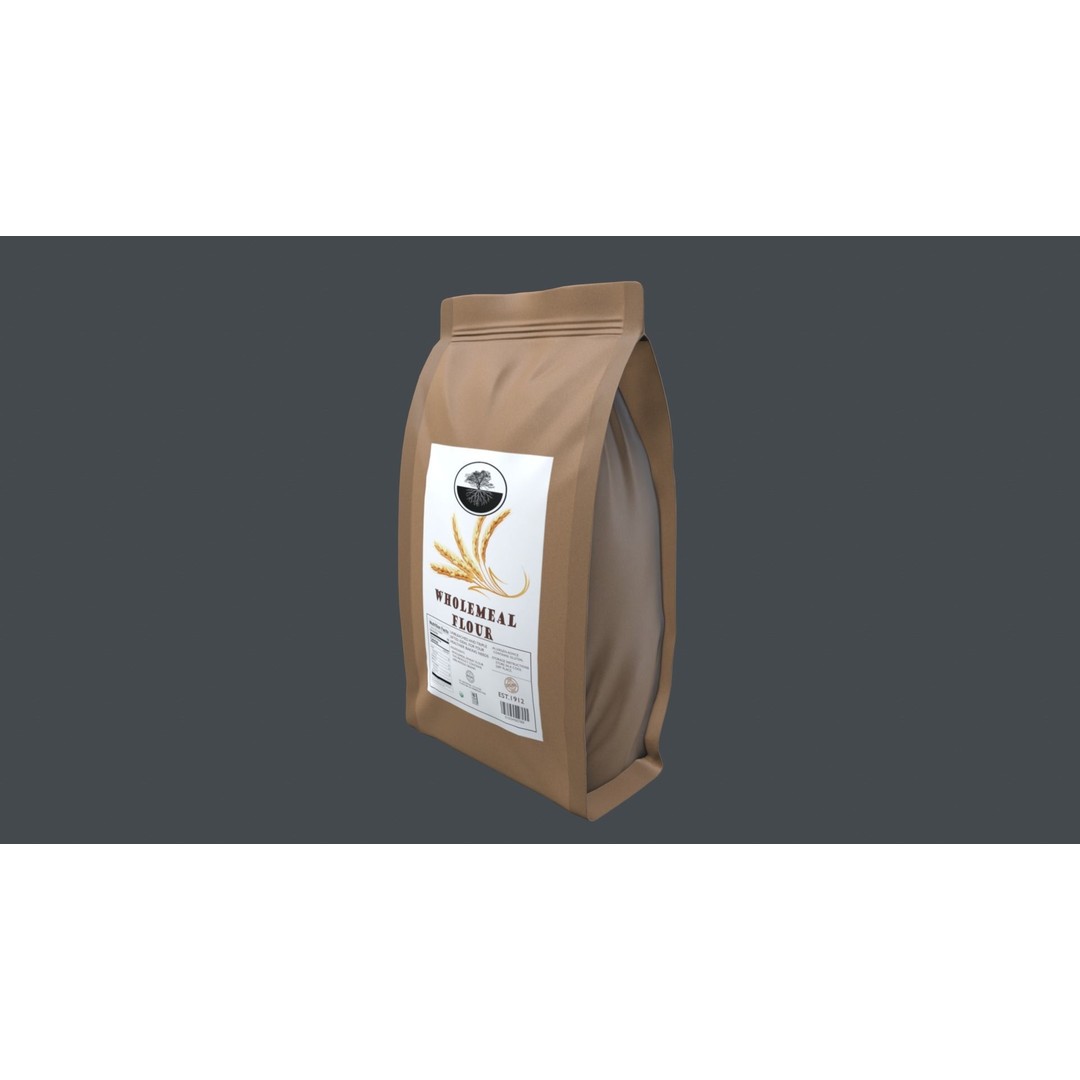 Wholemeal Flour 3D Model – Low Poly Game Asset, FBX - View 7