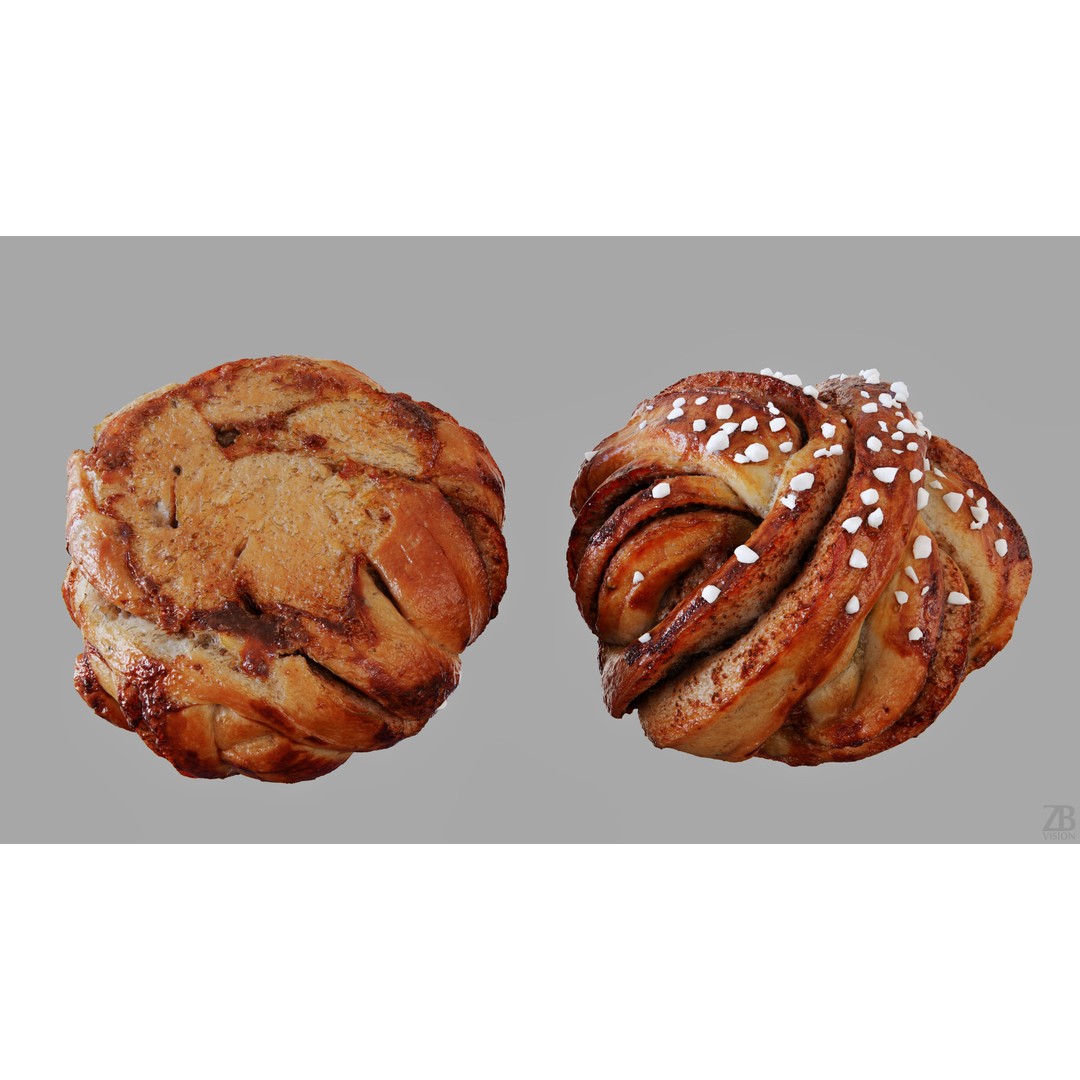 Cinnamon Bun 3D Model – Realistic High Poly PBR Asset, FBX/OBJ
