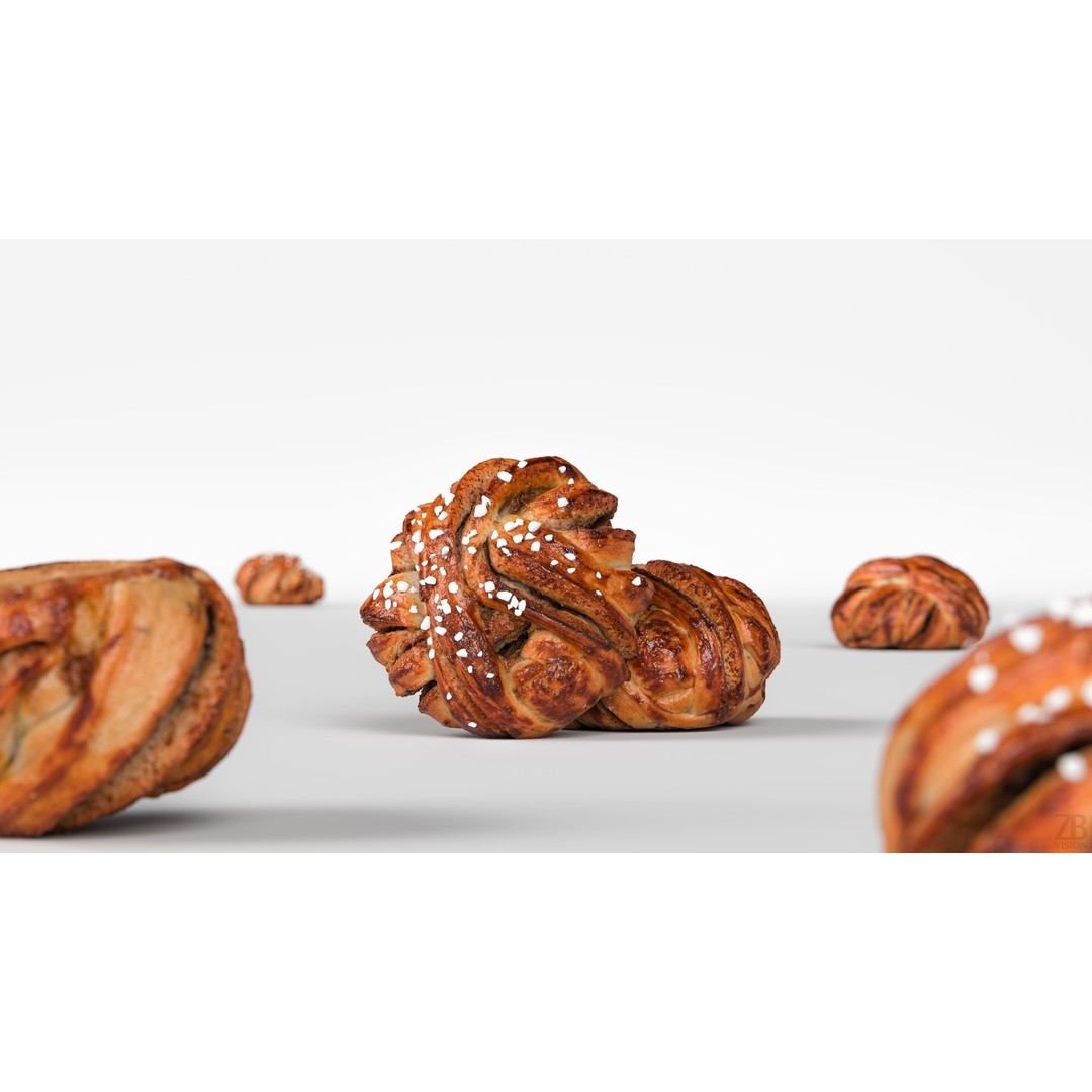 Cinnamon Bun 3D Model – Realistic High Poly PBR Asset, FBX/OBJ - View 3