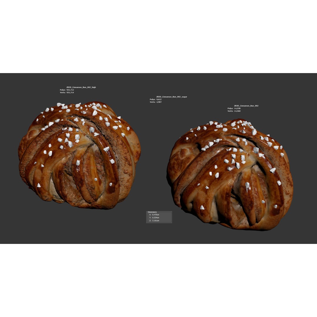 Cinnamon Bun 3D Model – Realistic High Poly PBR Asset, FBX/OBJ - View 7