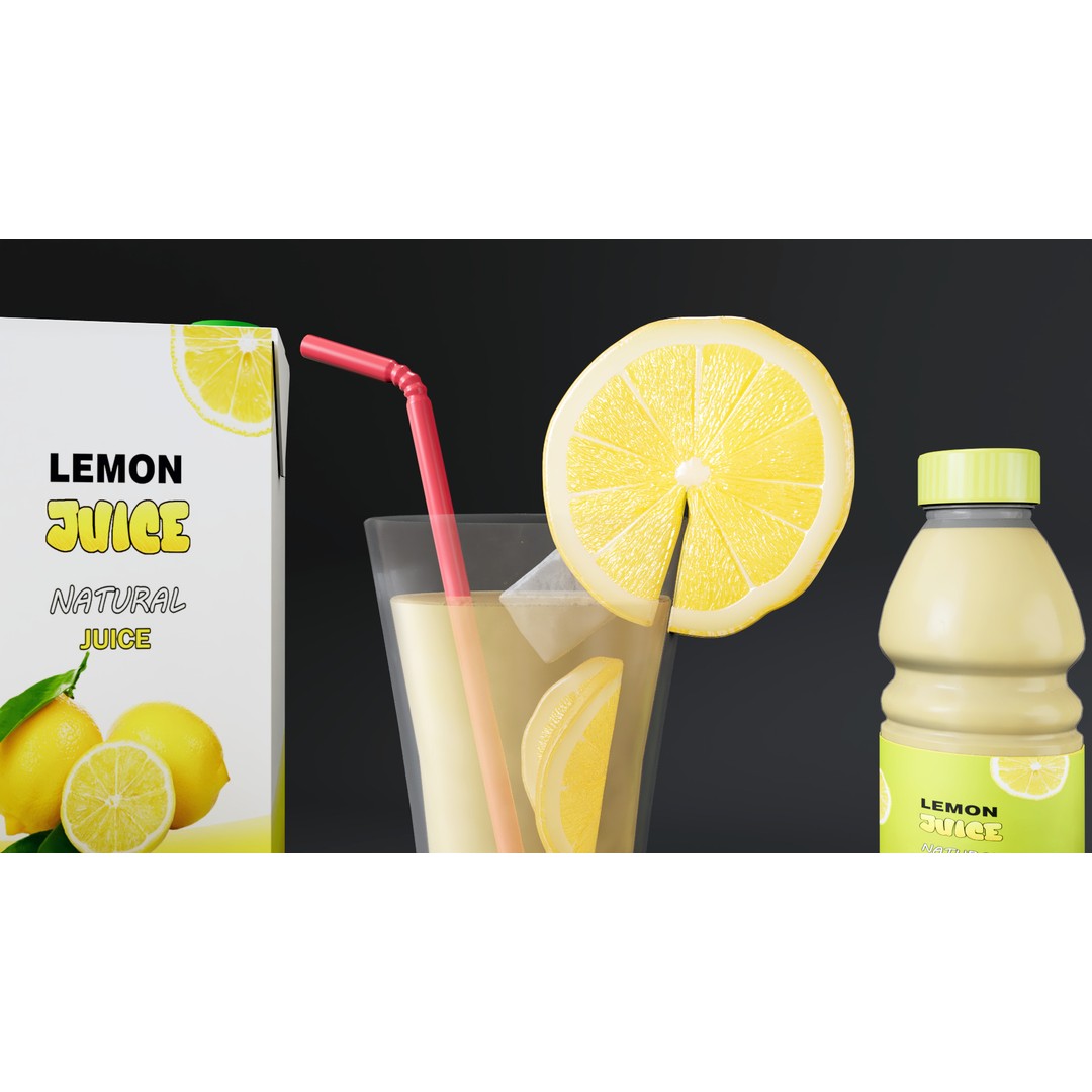Lemon 3D Model – Low Poly PBR Asset for Games, FBX Format - View 7
