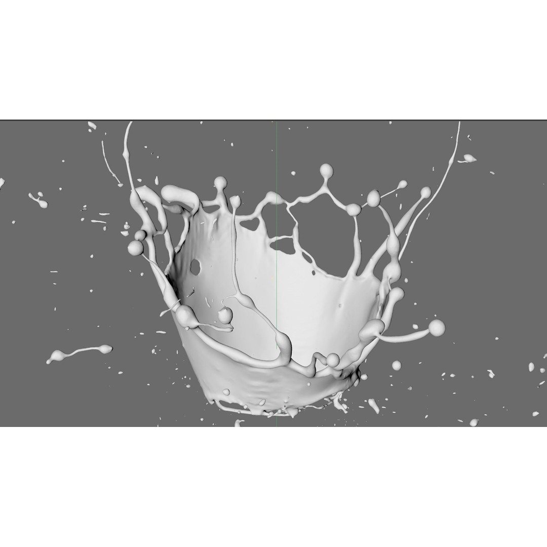 Crown Splash 3D Model – Animated Fluid Simulation, Alembic Format