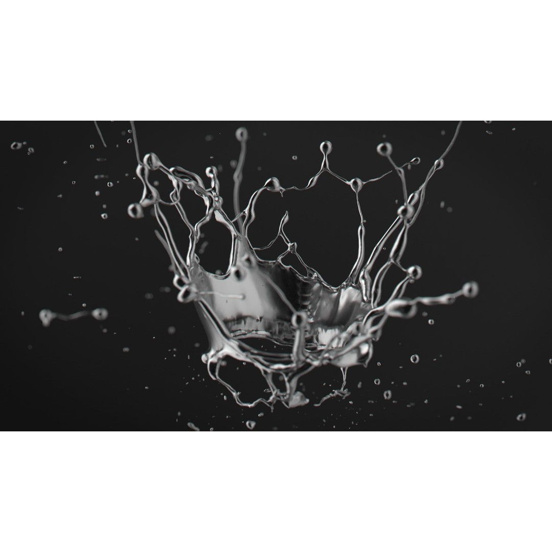 Crown Splash 3D Model – Animated Fluid Simulation, Alembic Format - View 3