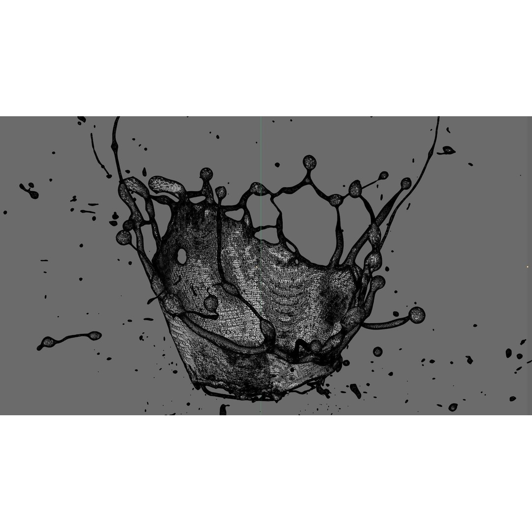 Crown Splash 3D Model – Animated Fluid Simulation, Alembic Format - View 4