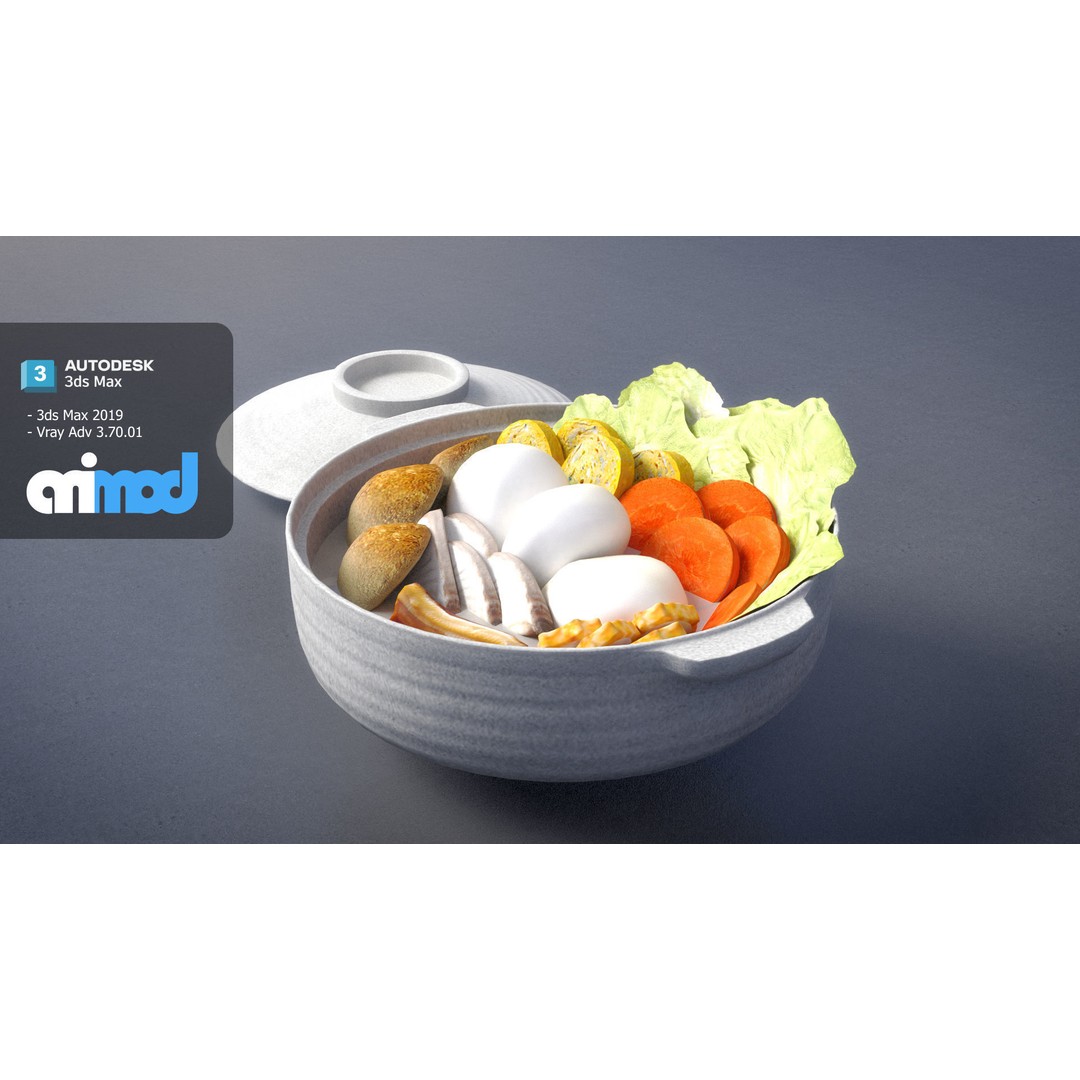 Nagasaki Hot Pot 3D Model – High Quality Food Asset, FBX, PBR Textures - View 4