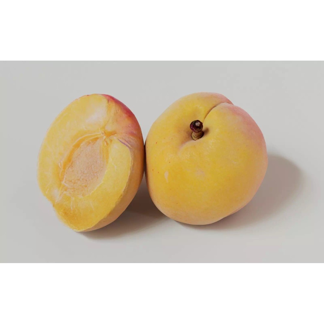 Apricot 3D Model – Realistic Fruit Asset with PBR Textures, Blender - View 3