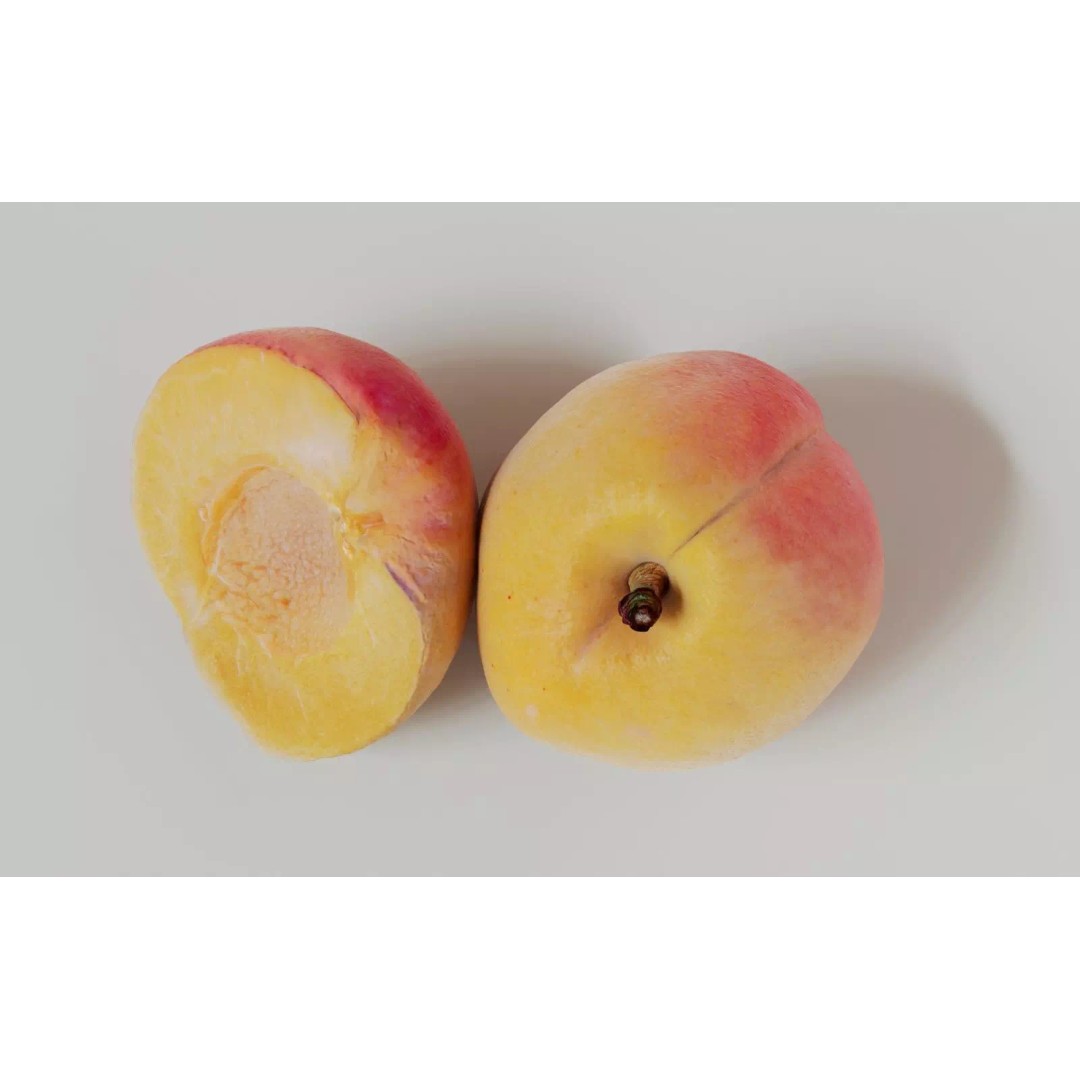 Apricot 3D Model – Realistic Fruit Asset with PBR Textures, Blender - View 4