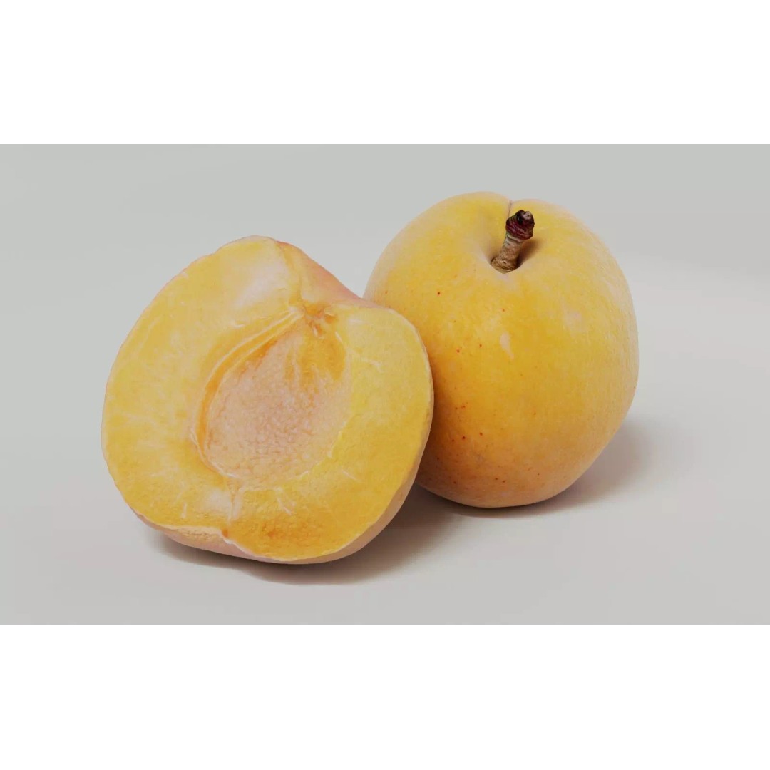 Apricot 3D Model – Realistic Fruit Asset with PBR Textures, Blender - View 5