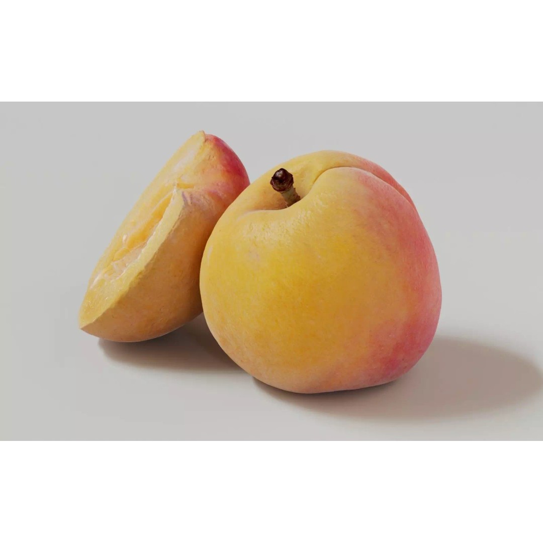 Apricot 3D Model – Realistic Fruit Asset with PBR Textures, Blender - View 6
