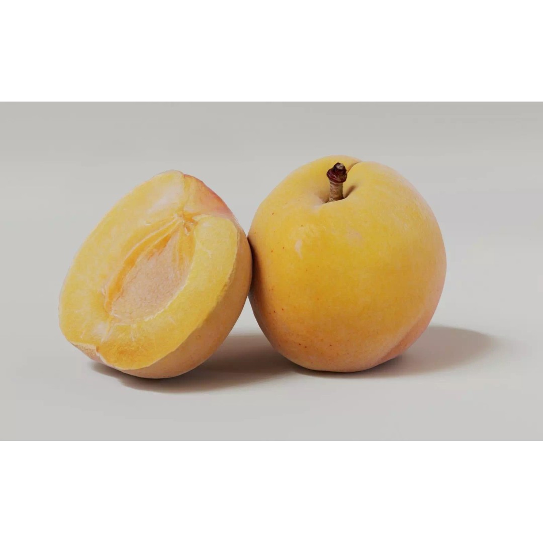 Apricot 3D Model – Realistic Fruit Asset with PBR Textures, Blender - View 7