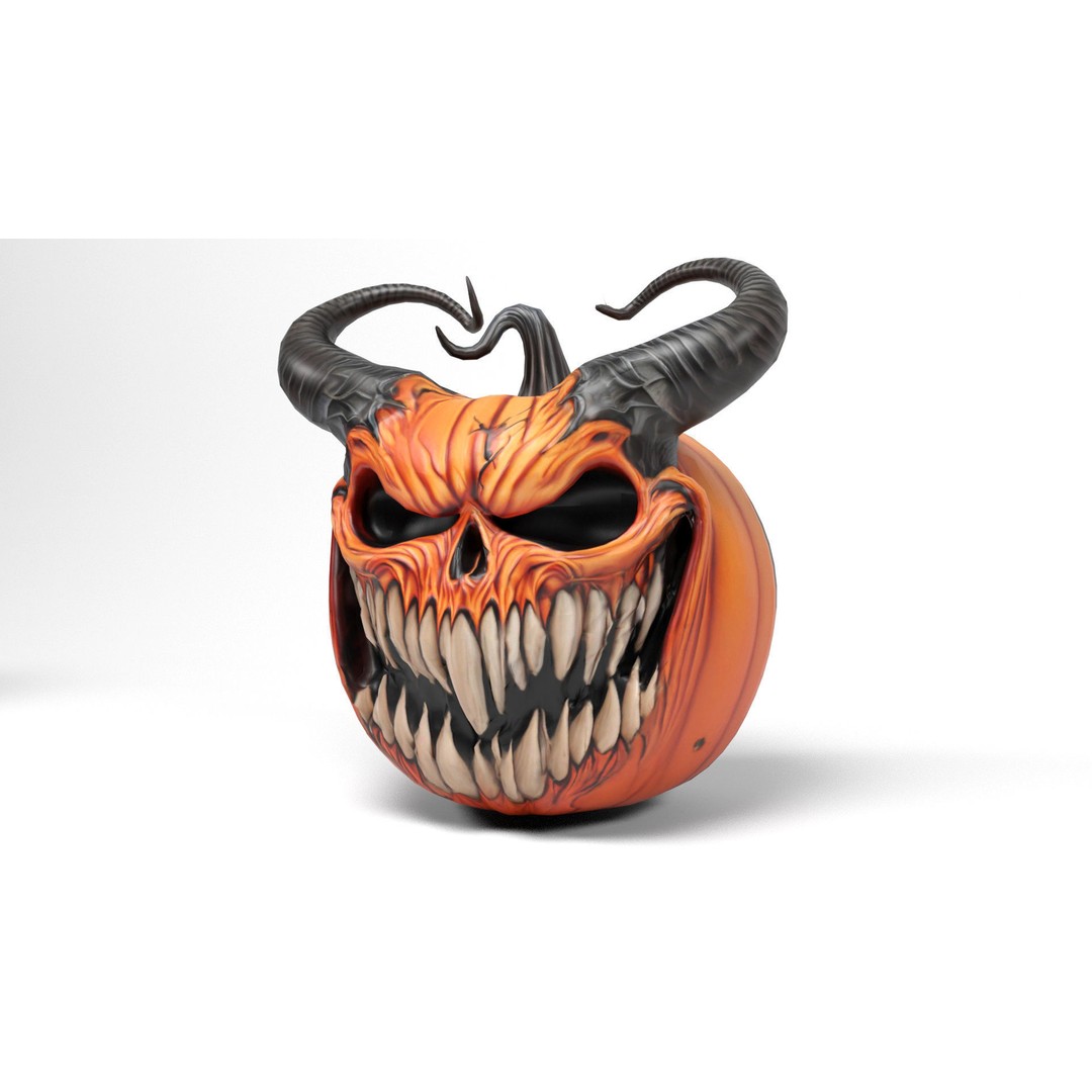 Evil Pumpkins 3D Model – Low Poly Game Asset, PBR Textures, FBX, OBJ - View 10