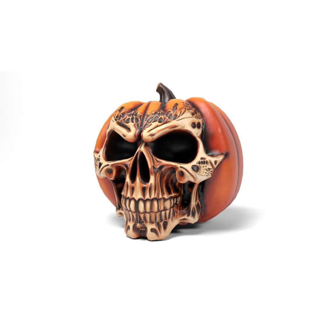 Evil Pumpkins 3D Model – Low Poly Game Asset, PBR Textures, FBX, OBJ - View 9