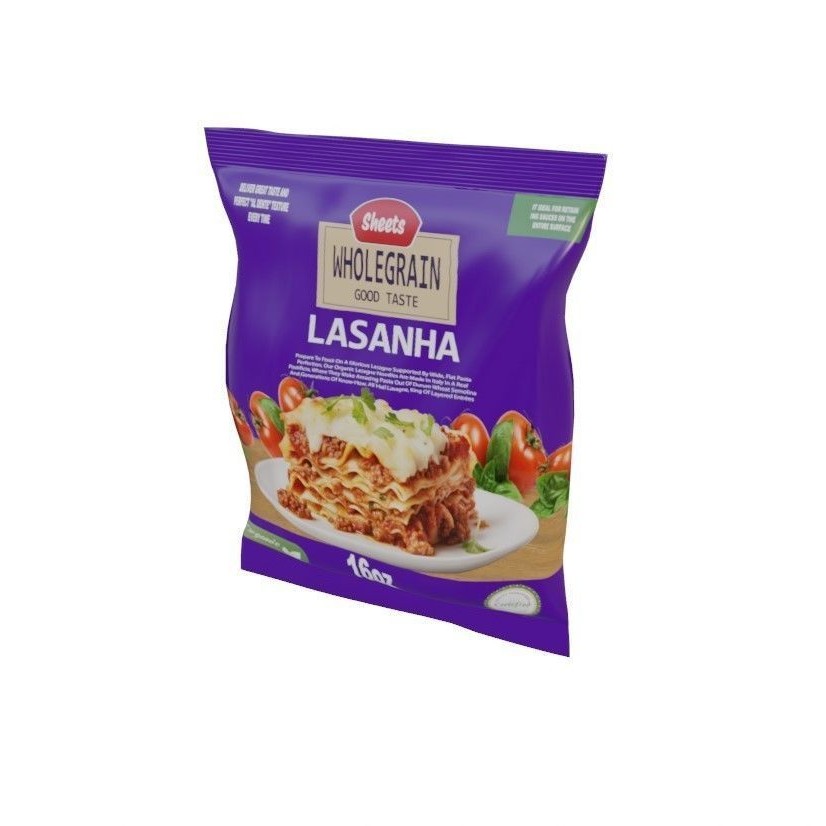 Wholegrain Lasagna Sheets 3D Model – Low Poly PBR Food Asset, FBX