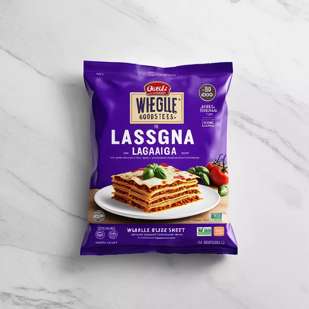 Wholegrain Lasagna Sheets 3D Model – Low Poly PBR Food Asset, FBX - View 2