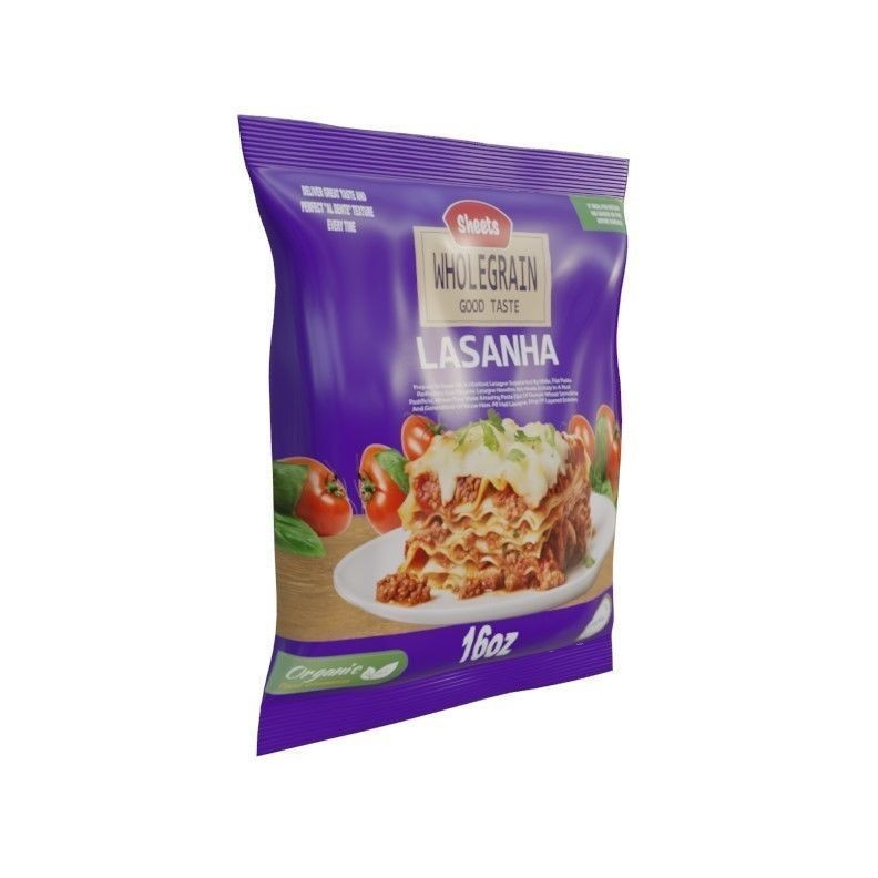 Wholegrain Lasagna Sheets 3D Model – Low Poly PBR Food Asset, FBX - View 3