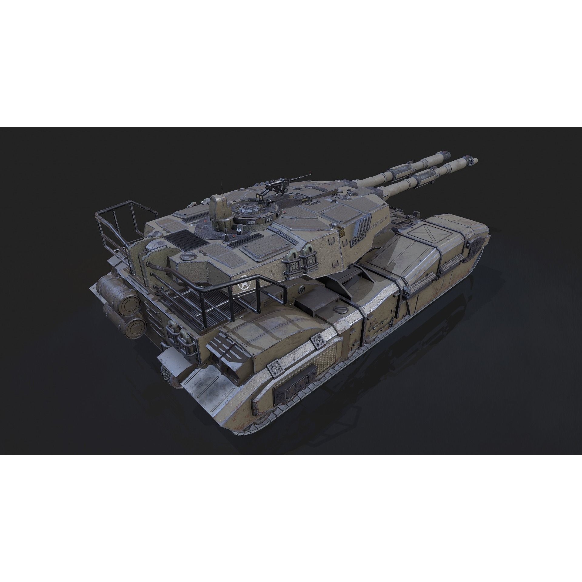 Type 61 Tank - Low-Poly Game-Ready 3D Model - View 12