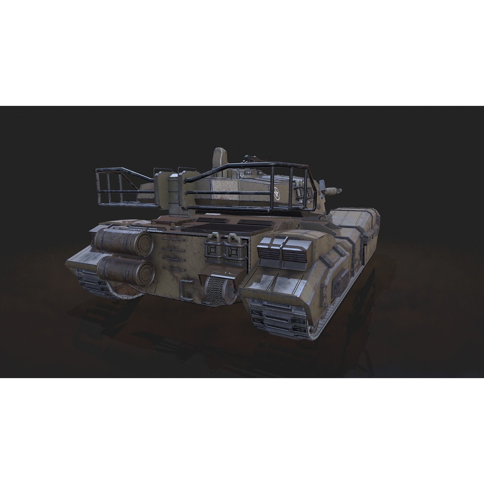 Type 61 Tank - Low-Poly Game-Ready 3D Model - View 13