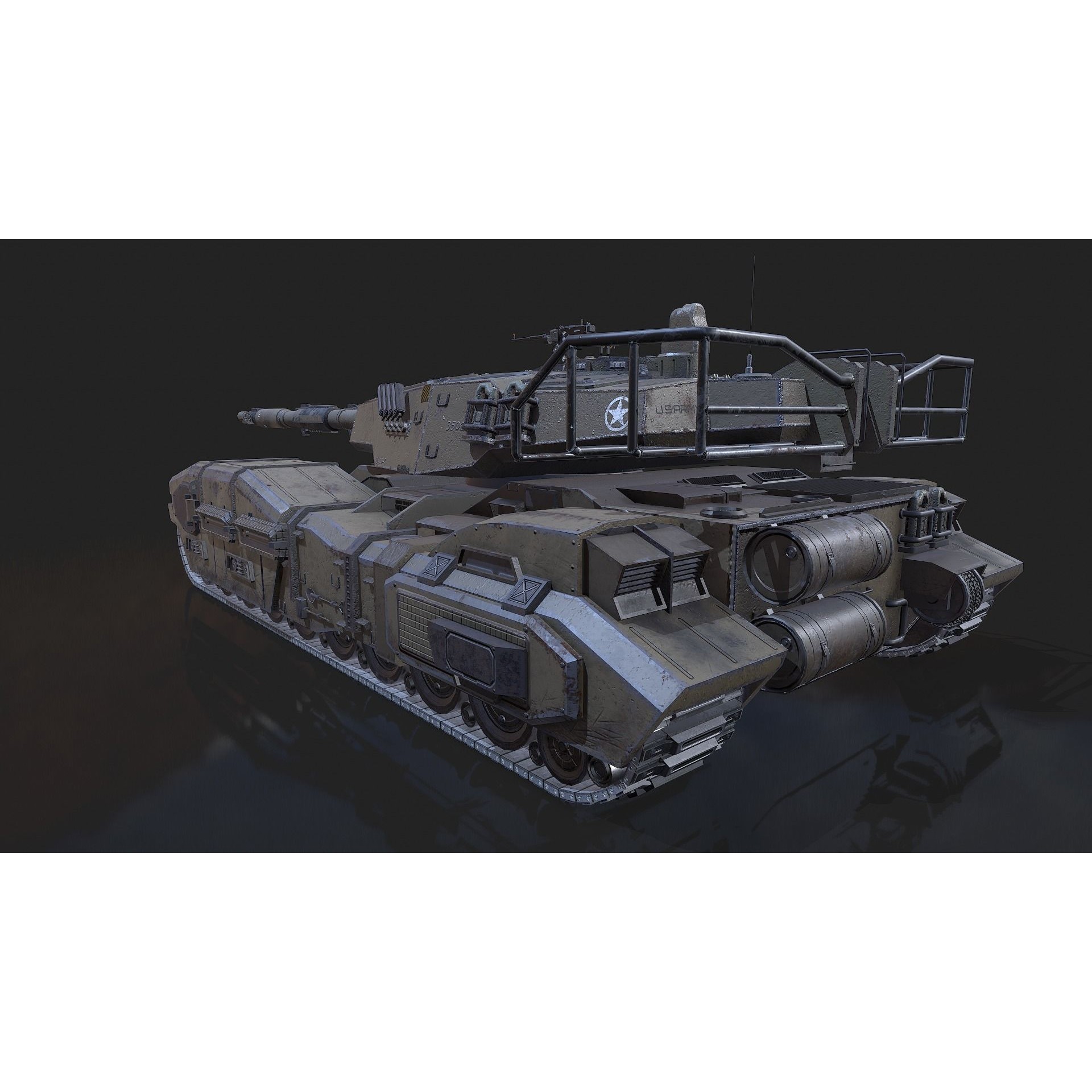 Type 61 Tank - Low-Poly Game-Ready 3D Model - View 14