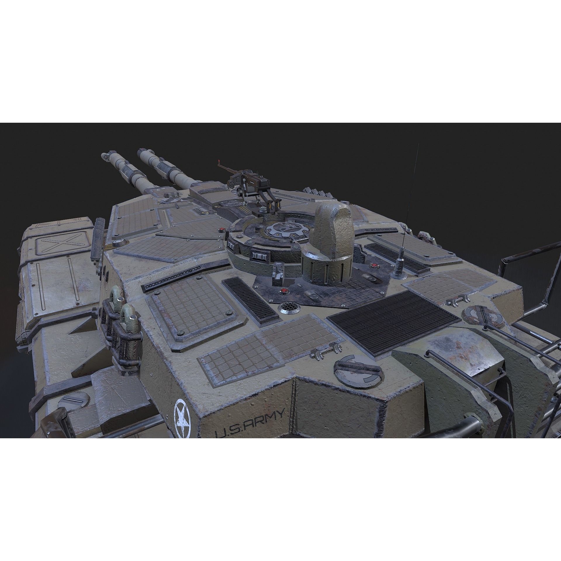 Type 61 Tank - Low-Poly Game-Ready 3D Model - View 16