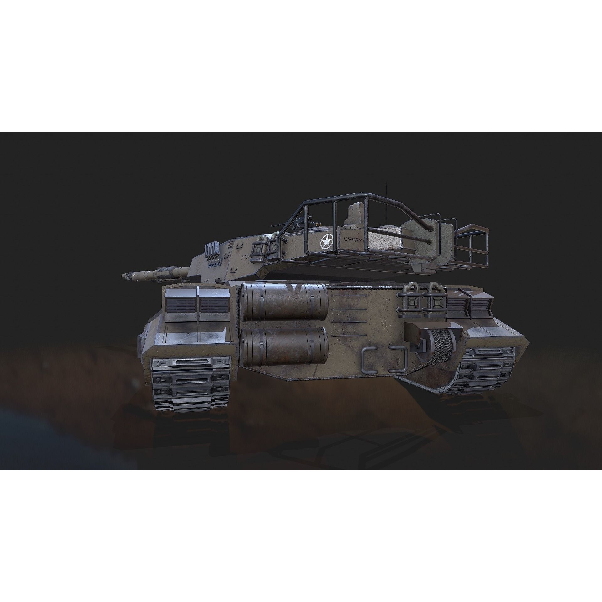 Type 61 Tank - Low-Poly Game-Ready 3D Model - View 20