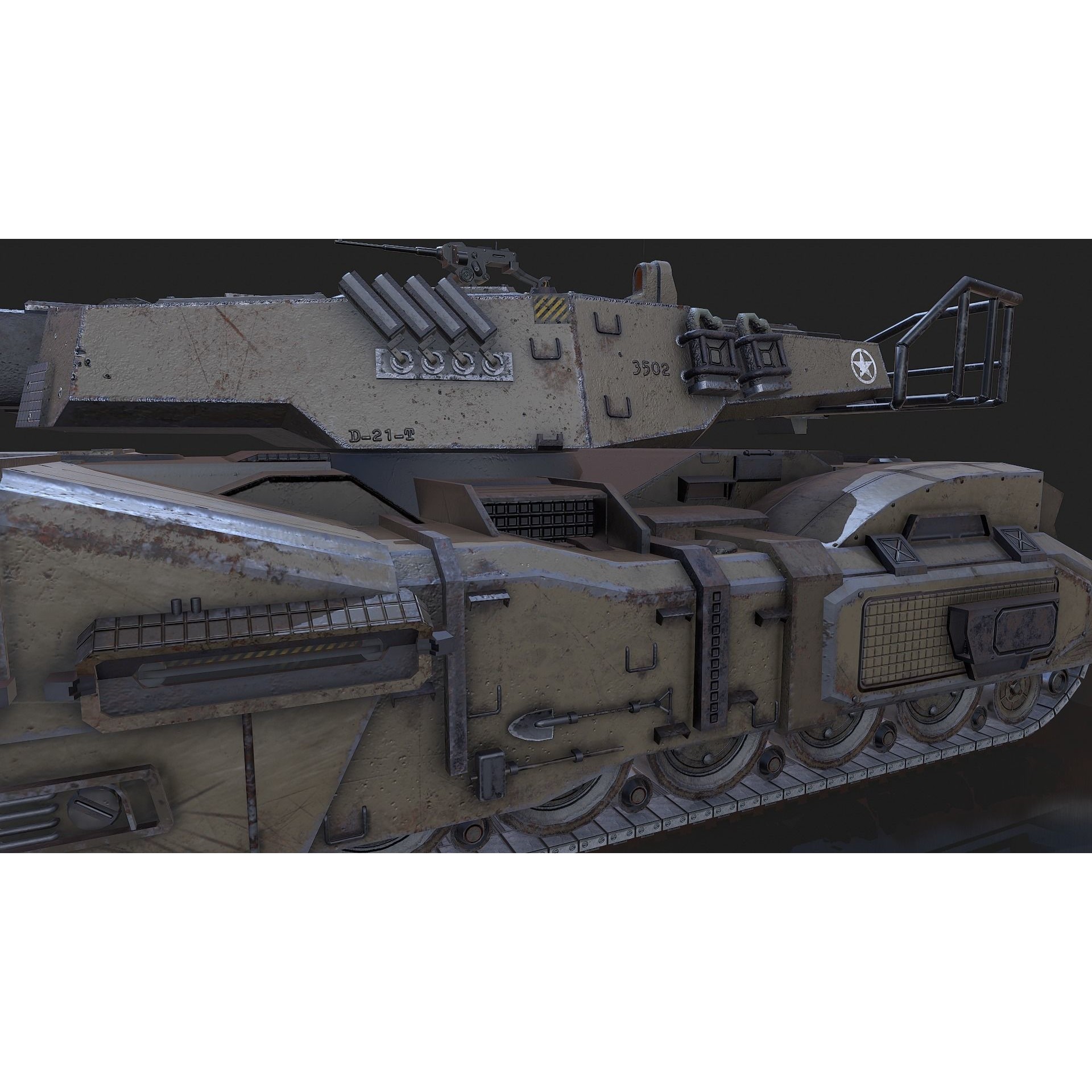 Type 61 Tank - Low-Poly Game-Ready 3D Model - View 24