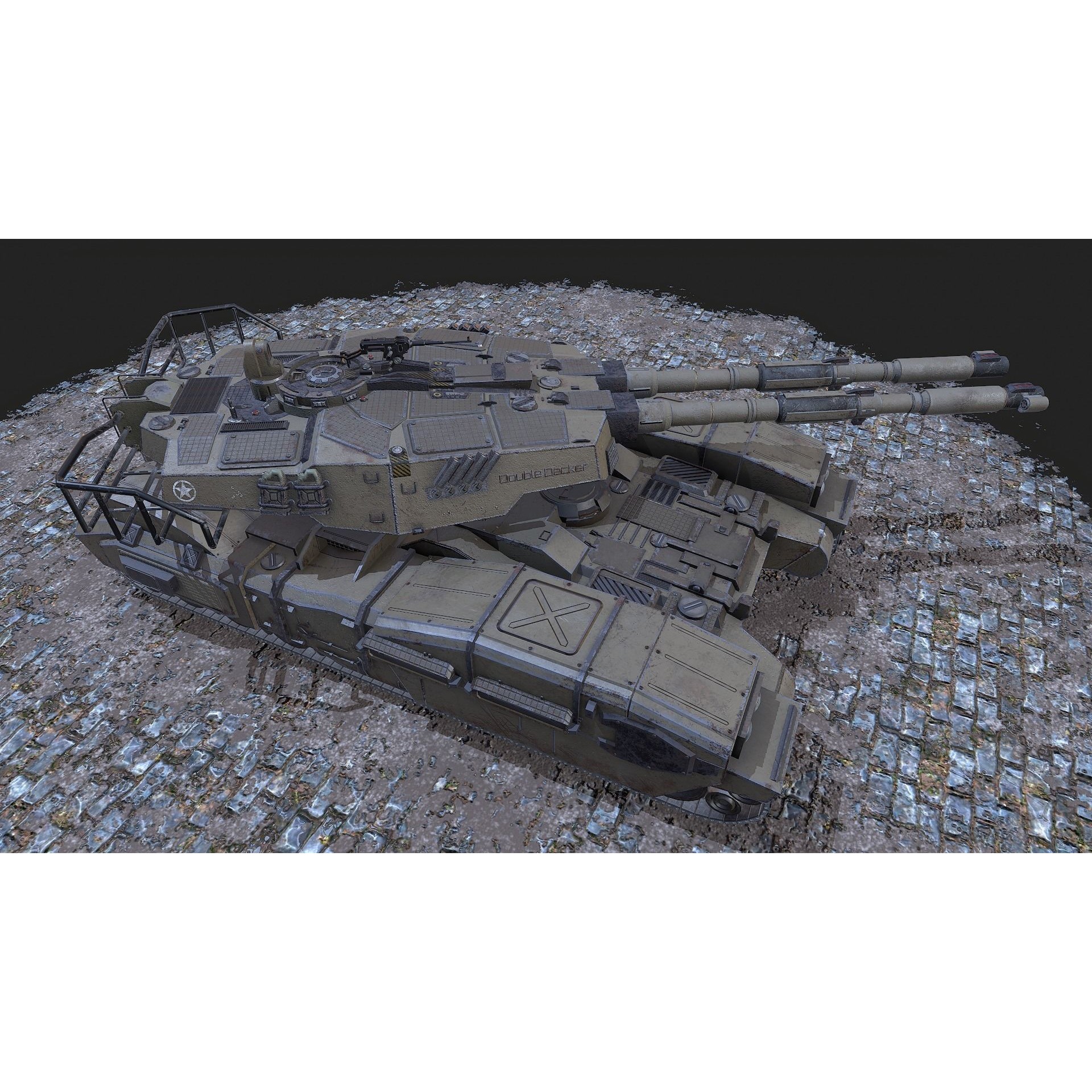 Type 61 Tank - Low-Poly Game-Ready 3D Model - View 6