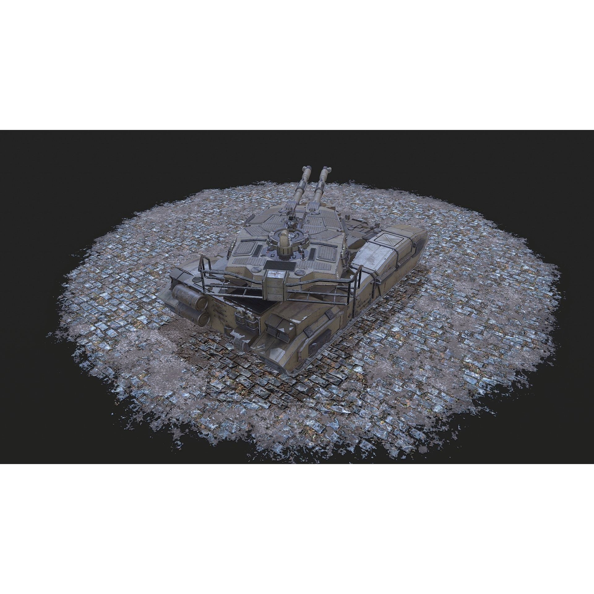 Type 61 Tank - Low-Poly Game-Ready 3D Model - View 7