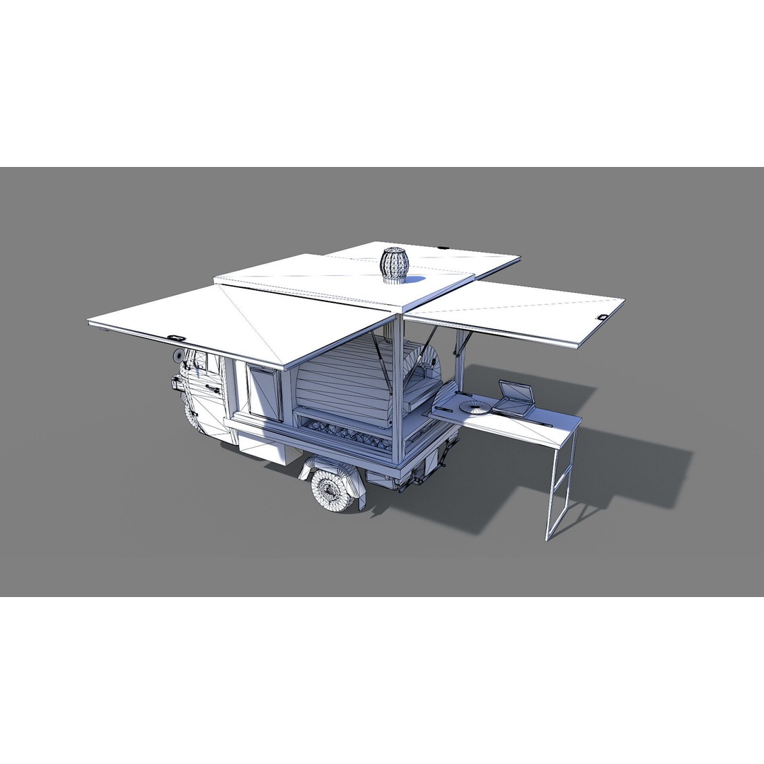 Food Truck 3D Model – Low Poly PBR Game Asset for Unity & Unreal