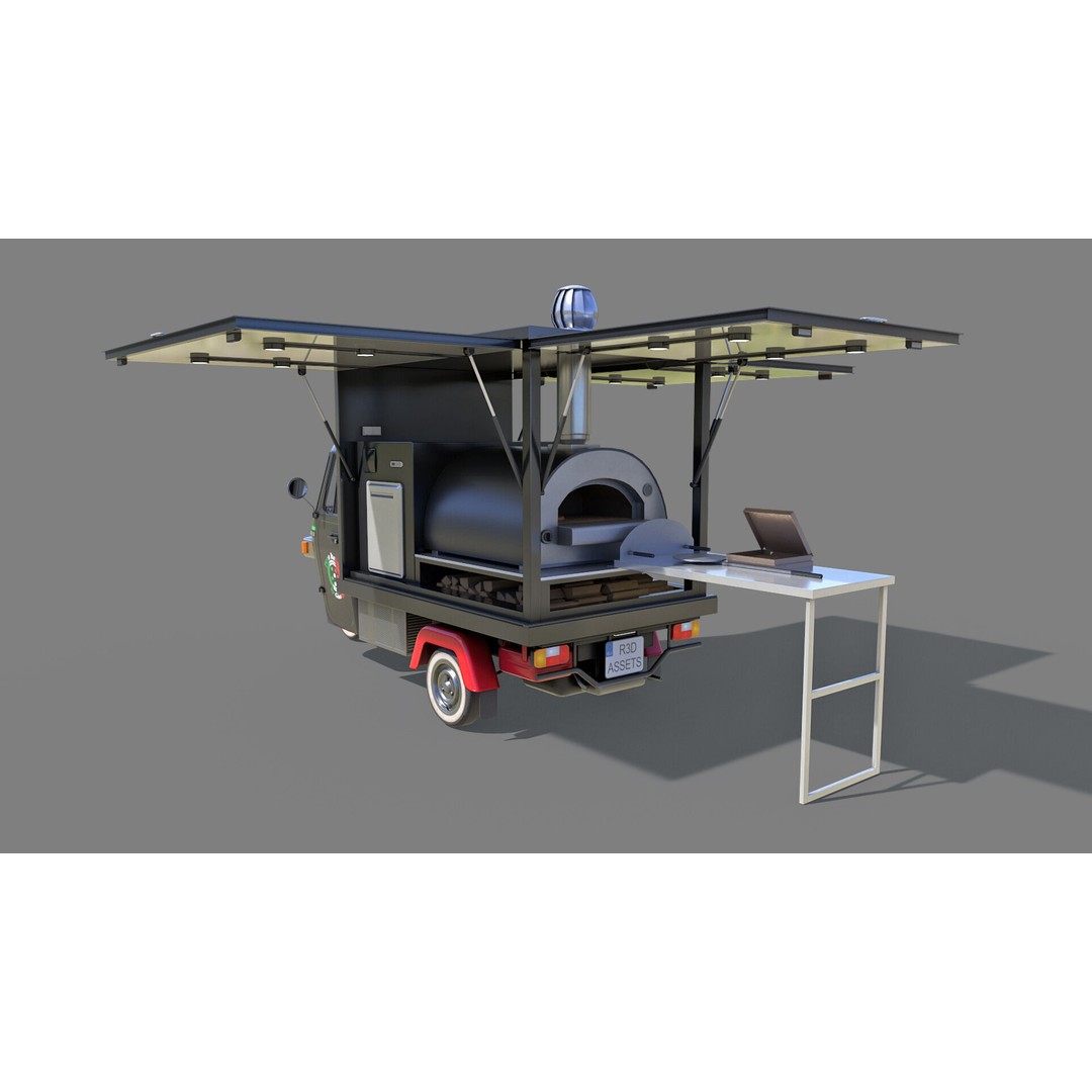 Food Truck 3D Model – Low Poly PBR Game Asset for Unity & Unreal - View 11