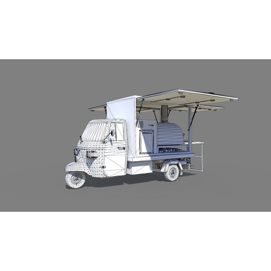 Food Truck 3D Model – Low Poly PBR Game Asset for Unity & Unreal - View 13