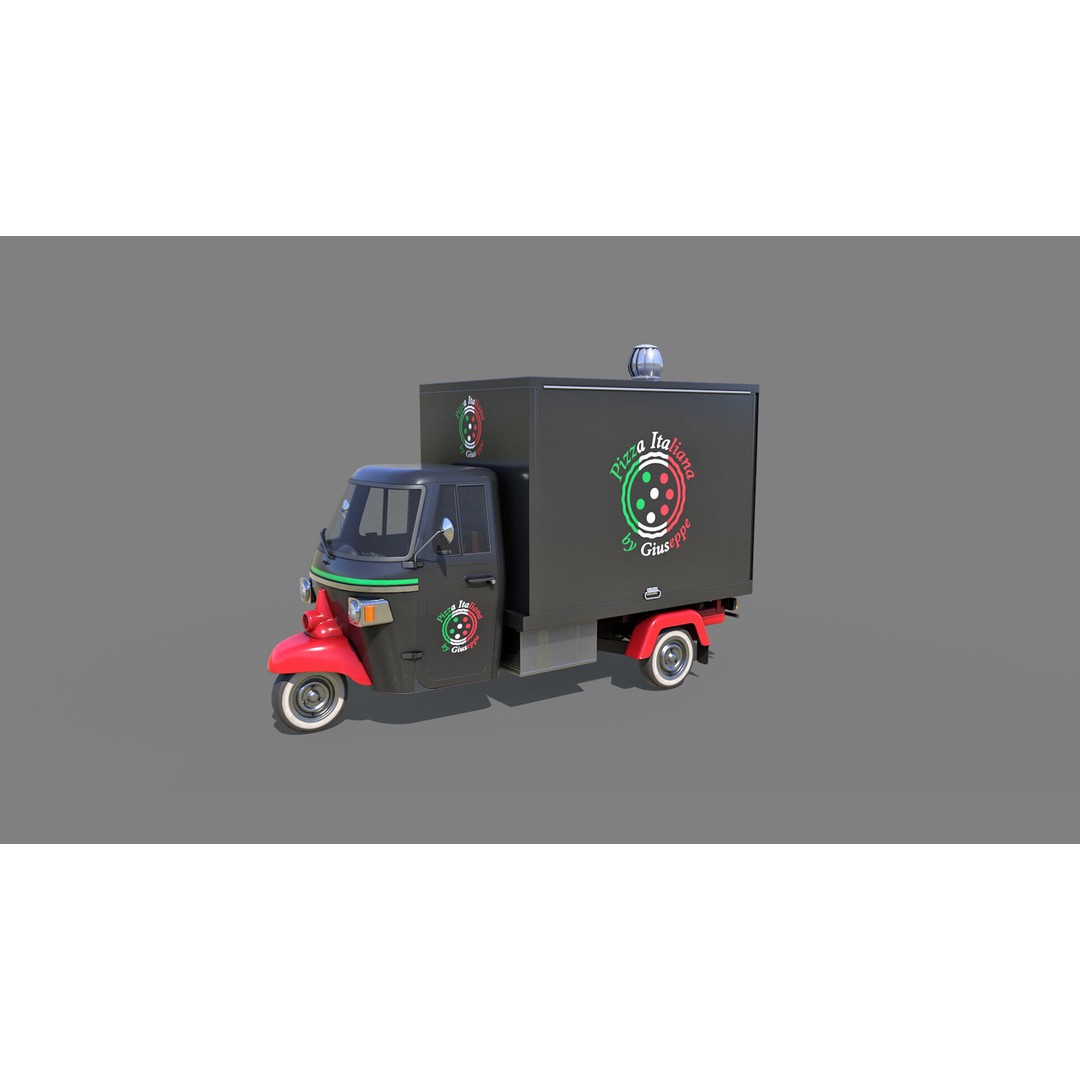 Food Truck 3D Model – Low Poly PBR Game Asset for Unity & Unreal - View 4