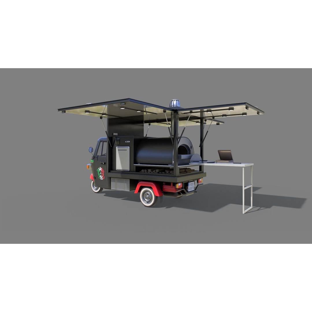 Food Truck 3D Model – Low Poly PBR Game Asset for Unity & Unreal - View 5